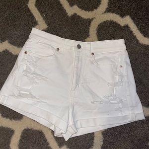 American Eagle white jean shorts